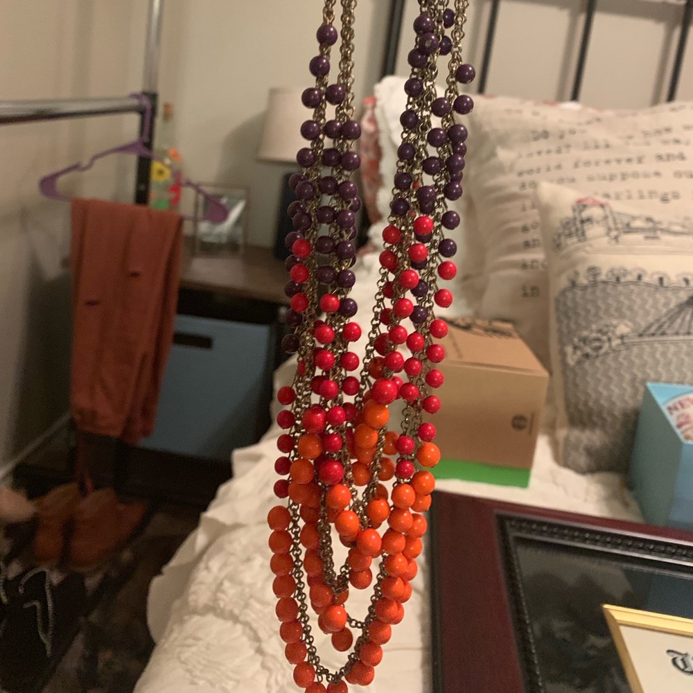 Francesca’s long layered beaded necklace